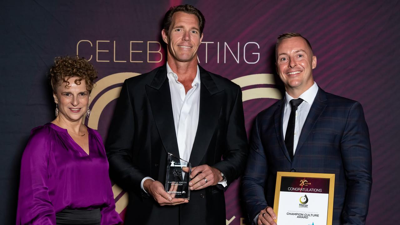 Vivienne Gayton, Bo Hanson and Peter Stigwood accepting the Champion Culture Award at the 2021 Resource Industry Network awards at the MECC: Picture: Tristan Mariano