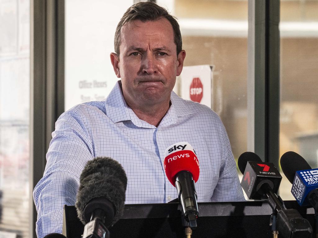 Premier Mark McGowan gave the Covid update on Friday. Picture: NCA NewsWire/Tony McDonough