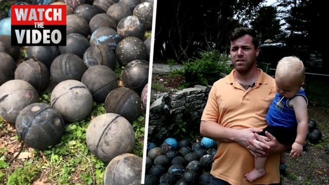 Michigan man finds 160 bowling balls under home