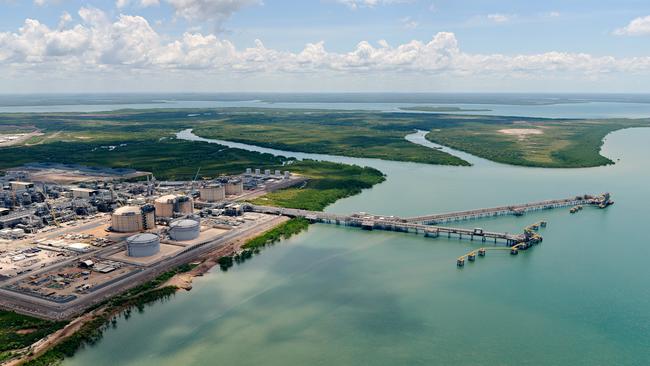 Aerial of Inpex's Ichthys LNG Project at Bladin Point. Picture: MICHAEL FRANCHI