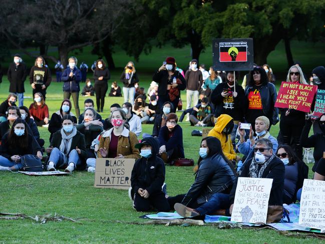 The Black Lives Matter Protest in the Domain in Sydney. Picture: Gaye Gerard