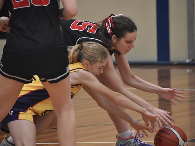 Basketball Queensland under-14 girls state championships, Division 2, Southern District Titans versus South West Metro Pirates at CQUniversity in Rockhampton on June 30, 2024.