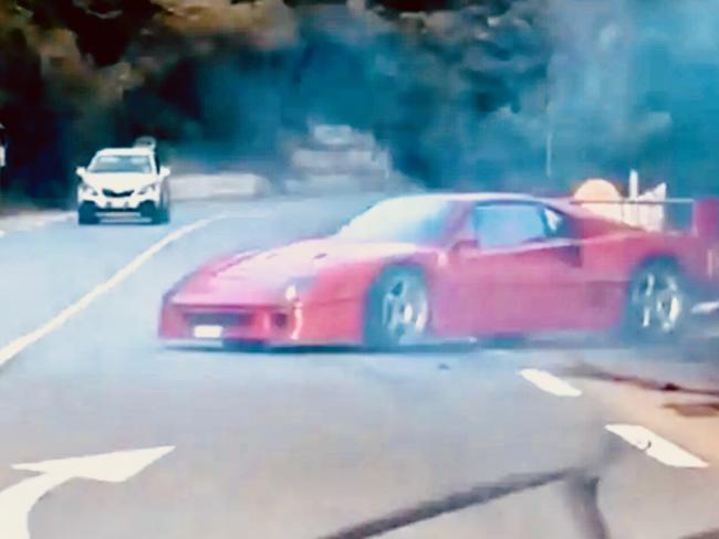 Lando Norris' Ferrari F40 crashed in Monaco. Picture: Instagram