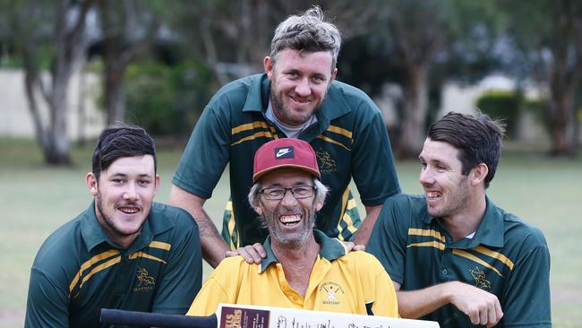 Queens Cricket Club legend Brad Winton and his sons Harry, Sam and Jack.