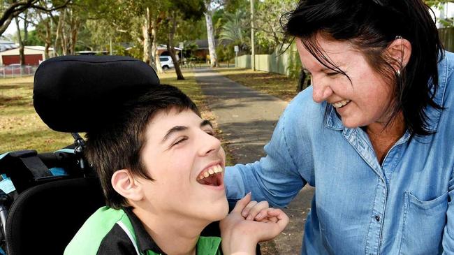 SEEKING SUPPORT: Cameron D'Amico, 14, and his mother, Amy, are seeking support from the community so they can purchase a new hoist which is desperately needed since Cameron has grown out of his current one. Picture: Valerie Horton