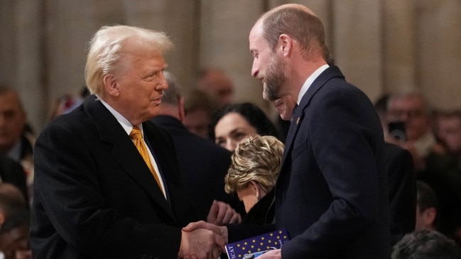 With Prince William at Notre Dame Cathedral in December. Picture: Thibault Camus/EPA/The Times