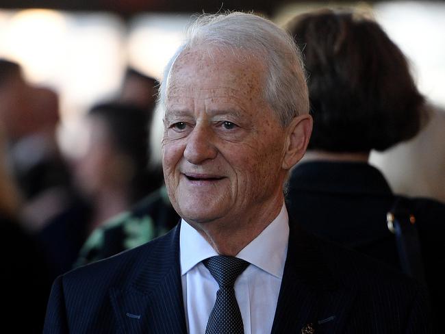 Former Federal Liberal MP Phillip Ruddock arrives at the State Funeral for Sir Laurence Street, former Chief Justice of the NSW Supreme Court and Lieutenant-Governor of NSW, at the Sydney Opera House in Sydney, Thursday, July 5, 2018. (AAP Image/Dan Himbrechts) NO ARCHIVING