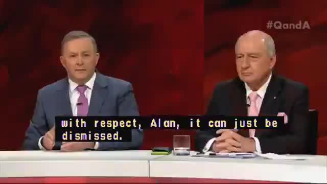 Alan Jones thinks some of the politicians need to toughen up ( ABC Q&A )