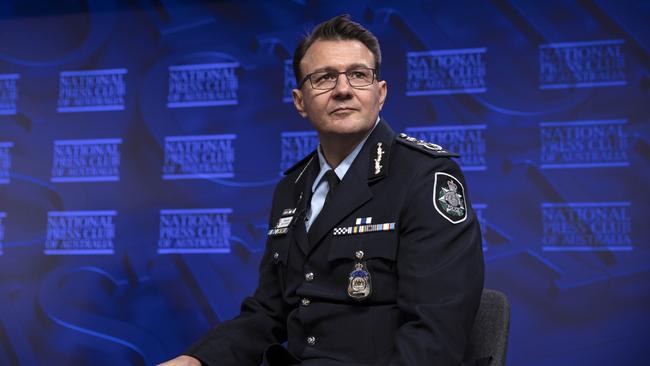 AFP commissioner Reece Kershaw. A video falsely claiming to contain his voice was circulated online. Picture: NCA NewsWire / Gary Ramage