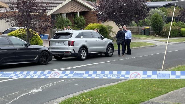 Police investigate the scene at Sargent St, Doncaster, after the aggravated burglary. Picture: Athos Sirianos