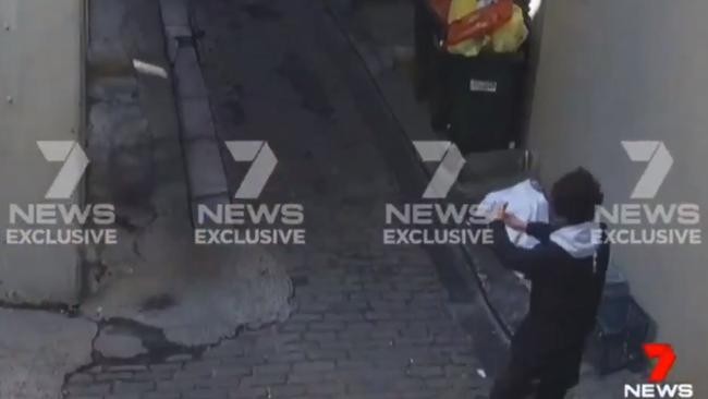 CCTV footage shows Mert Nay before his alleged crimes. Picture: 7 News