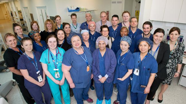 The Melbourne Royal Children's Hospital surgical team who will be involved in the conjoined twin's surgery. Picture: AAP