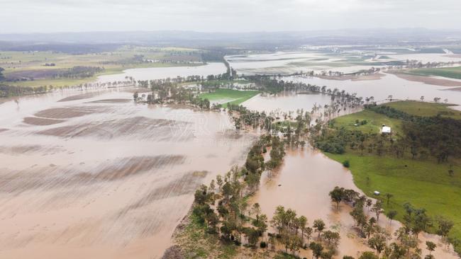 South Burnett flooding December 19, 2024. Barambah Creek downstream from Marshlands Bridge. Photo courtesy of Wade O'Briain from WR Media.