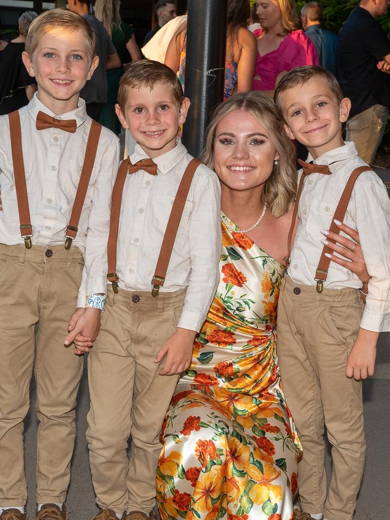 Cormac Dalrymple, Quinn Dalrymple, Pene Cook and Rafferty Dalrymple at Mackay Christian College Graduation dinner, Thursday 16 November 2023 Picture:Michaela Harlow