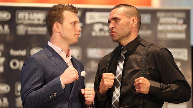 Jeff Horn and Anthony Mundine will fight on November 30 at Suncorp Stadium in the ‘River City Rumble’. Picture: Annette Dew