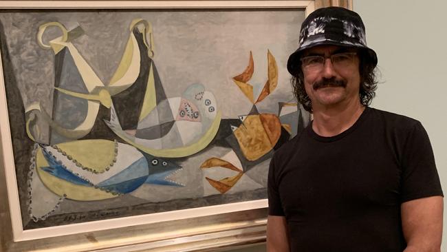 A meeting of claws: Stephen Romei comes face-to-face with Picasso’s Les Soles, at the now-closed National Gallery of Australia in Canberra.