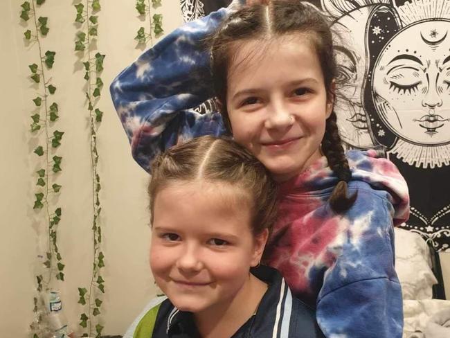 Mieka (R) and Freya (F) were inseparable. Mieka Pokarier, 16, died on Thursday while travelling to Melbourne with her mum and little sister, Freya, when they were involved in a crash with a semi-trailer near Dubbo in New South Wales. Picture: Supplied