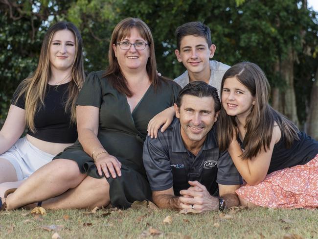 Shayne and Cheryl Ritchings with children Hannah, 17, Cooper 13, and Taylor, 8. Picture: Michaela Harlow