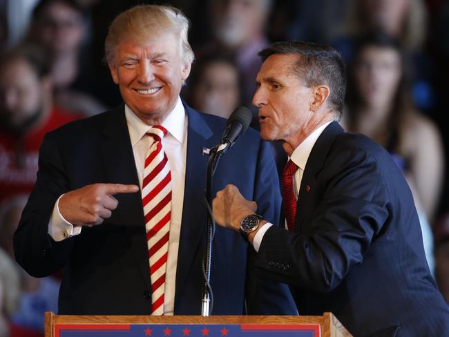 Donald Trump (L) asked James Comey to drop the investigation into Michael Flynn. Picture: Getty