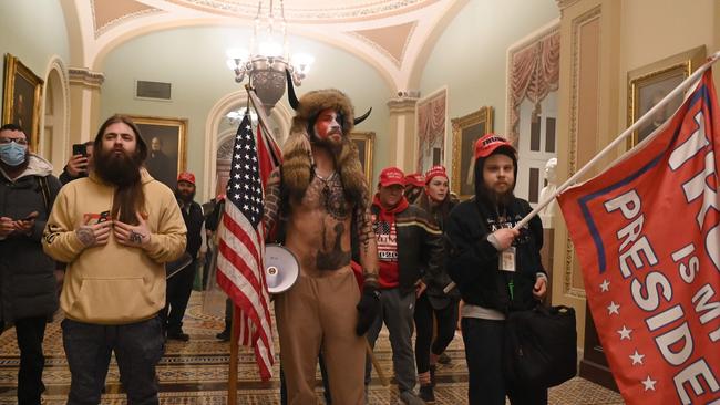 New footage of Capitol riots have emerged during the impeachment trial of former president Donald Trump. Picture: Saul Loeb / AFP