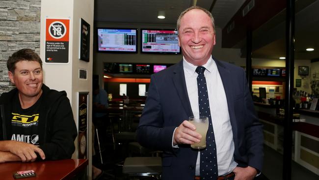 Barnaby Joyce was all smiles at The Royal Armidale after the Nationals Party branch general meeting in Armidale. Picture: Hollie Adams