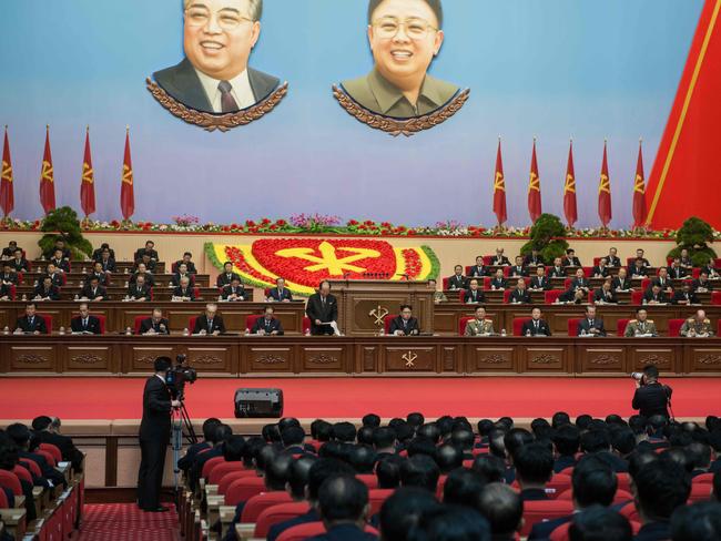 North Korean leader Kim Jong-un attends the 7th Workers Party Congress at the April 25 Palace in Pyongyang. Picture: AFP/Antoine Demaison