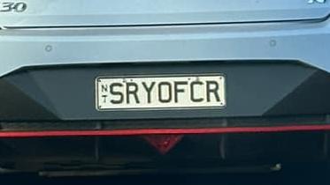 NT funny number plate, SRYOFCR. Picture: Facebook / Ittehad Chowdhury