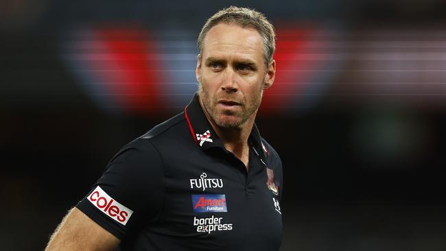 Coach Ben Rutten apologised to Essendon fans. Picture: Daniel Pockett/Getty Images