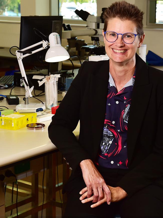 Dr Julie Mudd pictured in the Pathology Queensland Laboratory. Picture: Shae Beplate.