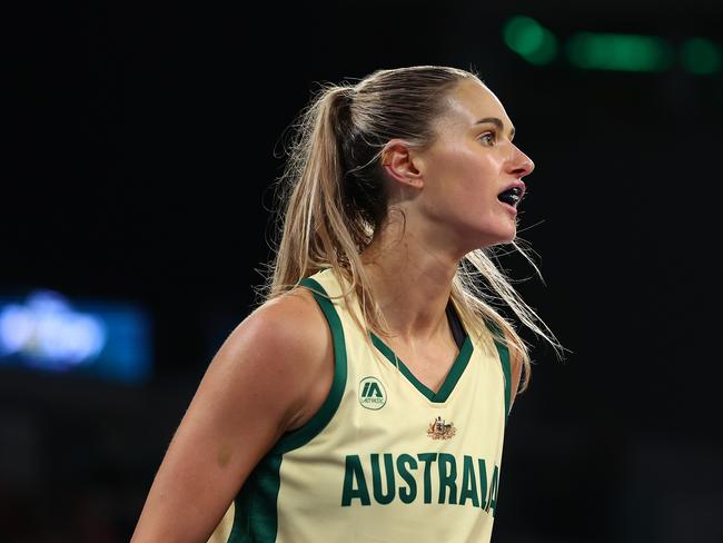 Alice Kunek might have punched her ticket to Paris, hitting on 8-10 shots for an equal game-high 19 points. Picture: Graham Denholm/Getty Images