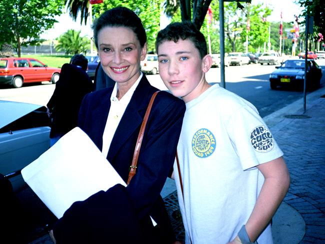 Audrey Hepburn during an Aussie visit from the actress.