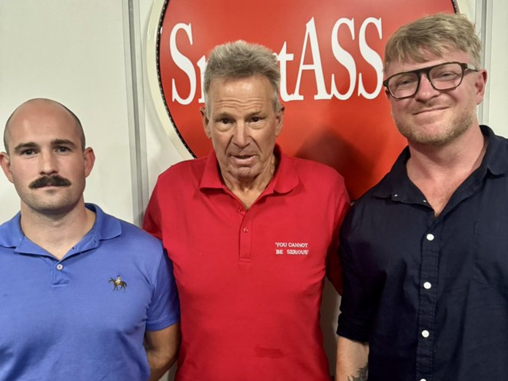 Thomas Sewell (left), Sam Newman, Blair Cottrell (right). Picture: X/Thomas Sewell