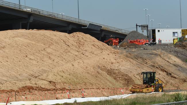 The West Gate Tunnel halted when contaminated soil was found. Picture: Tony Gough