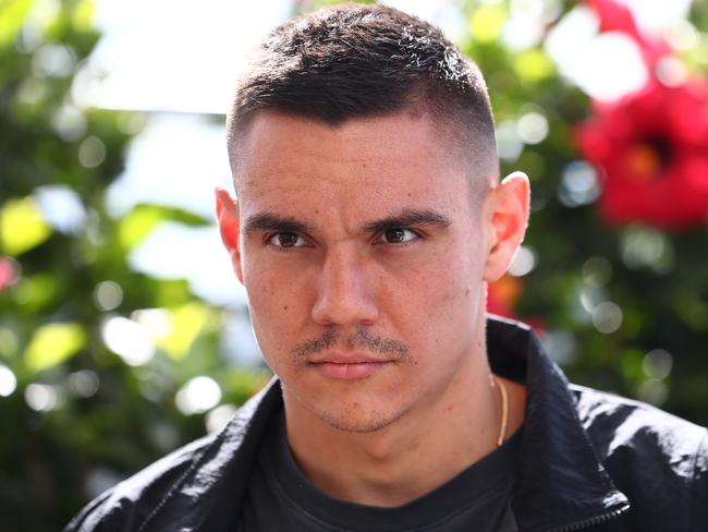 GOLD COAST, AUSTRALIA - JUNE 04: Boxer Tim Tszyu speaks to media during a media opportunity at Rhapsody Resort on June 04, 2021 in Gold Coast, Australia. (Photo by Chris Hyde/Getty Images)