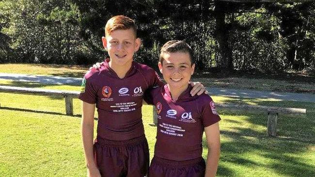 Queensland's co-captains Tayshon Foley and Braelan Marsh. Picture: CONTRIBUTED