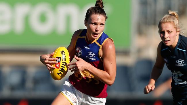 Emily Bates has made Lions history by winning the first ever Brisbane AFLW best and fairest award. Picture: Getty