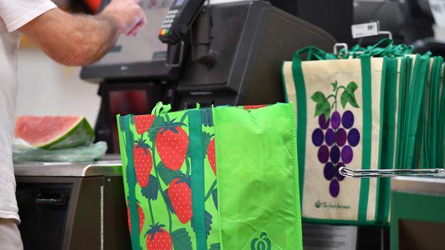 In addition to its 15c reusable plastic bags, Woolworths customers can also buy its thicker and reusable canvas shopping bags for 99c each.