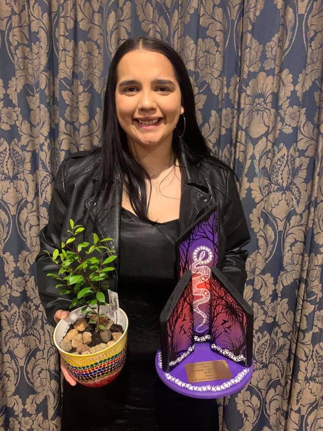 Savannah Orcher received the Trainee of Year award at the 2021 NAIDOC Week awards ceremony.