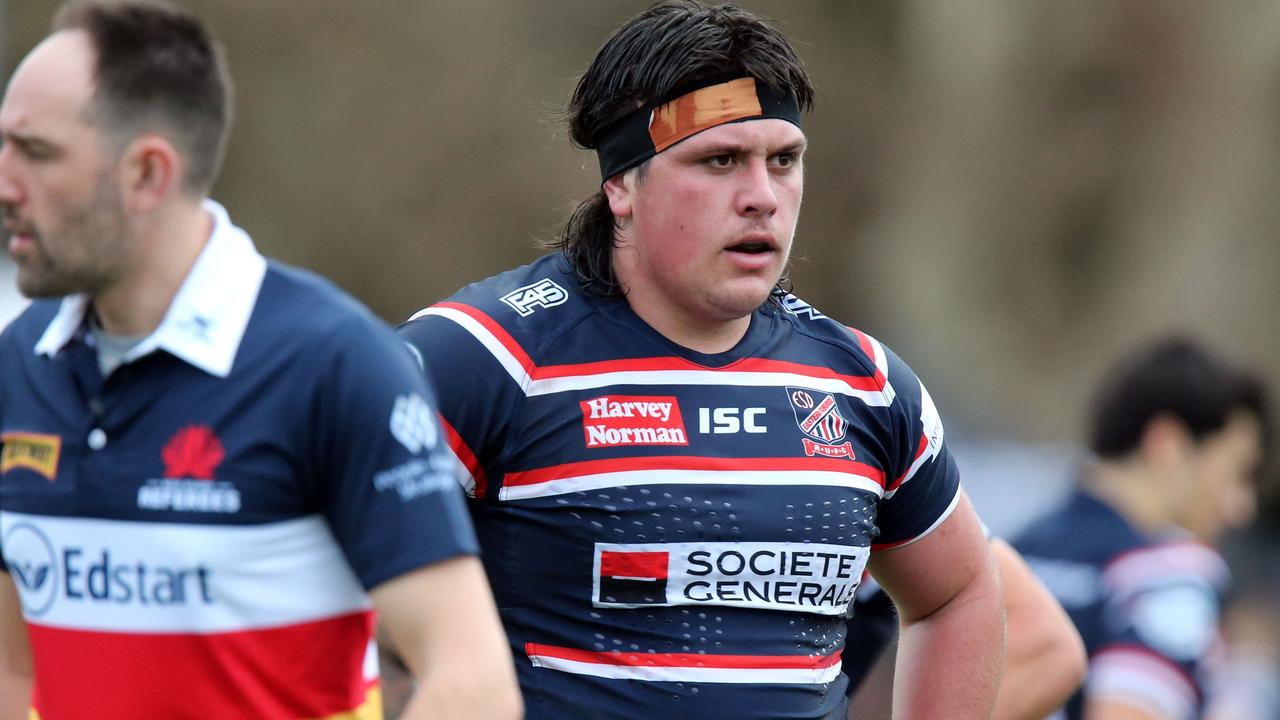 Archer Holz in action against West Harbour in the Shute Shield.