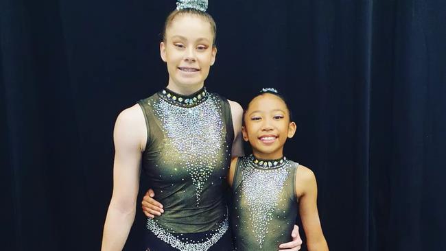 Gymnast Emily and Xyza. Picture: Supplied.