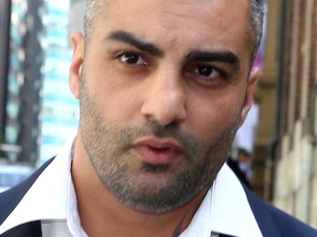Pic of Mahmoud Mick Hawi entering King st court today.The former bikie boss was to retrialled for murder. He is on bail under new bail Act. Pleaded guilty to manslaughter and as a result, may not have serve any more time.