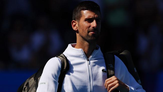 Djokovic stepped on the court two hours later than scheduled. (Photo by Cameron Spencer/Getty Images)