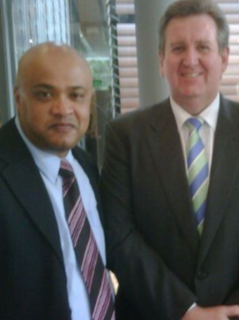 Vamedevan pictured with former NSW Premier Barry O’Farrell. Picture: Facebook