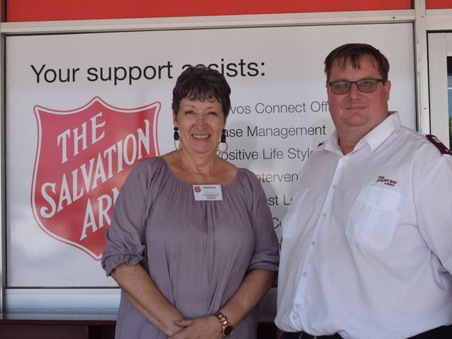 Salvation Army Corps officer Lieutenant Chris Ford and Volunteer Sandra Wairau at the Salvation Army's 50 per cent sale