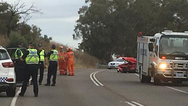 Police and emergency services at the scene of the tragedy at Gemmells. Picture: Josephine Lim