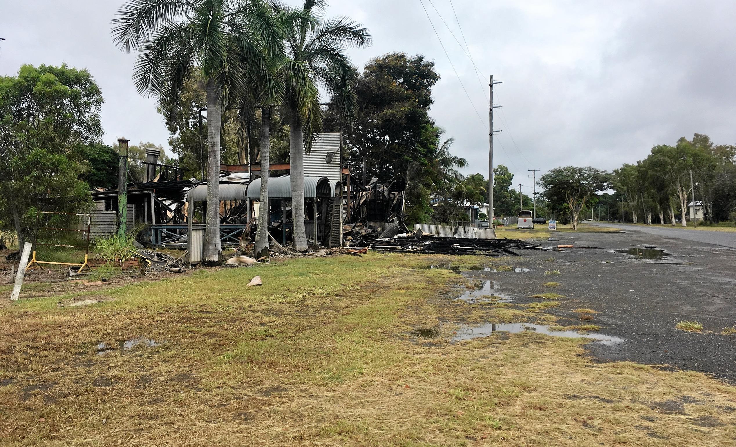 All that remains of the Archer Hotel after a fire destroyed the two-storey building on New Year's night. Picture: Shayla Bulloch