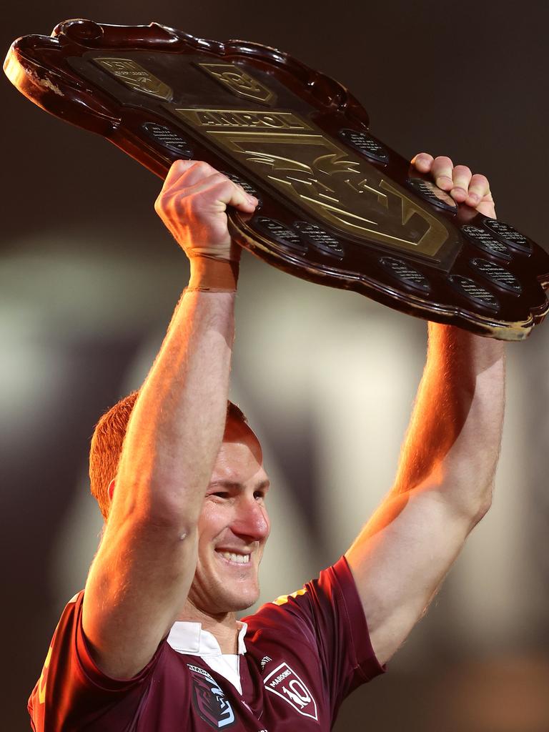 Daly Cherry-Evans still got his hands on the shield despite the loss.