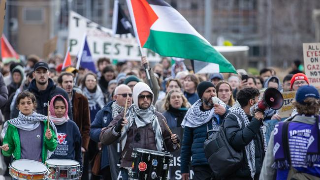 University of Melbourne Student pro-Palestine supporters will rally near 757 Swanston Street as 21 students prepare to face the start of academic misconduct meetings following the encampment and sit in at the Arts West Building last month. Picture: Jason Edwards