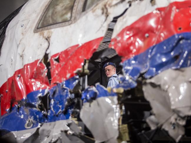 The shell of MH17, which was shot down in Ukraine in 2014. Picture: Ella Pellegrini