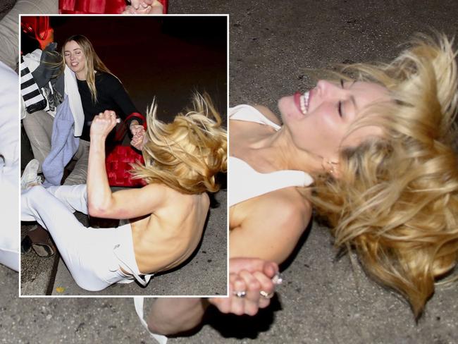 Francesca Eastwood stacks it on wild night out. Picture: Backgrid